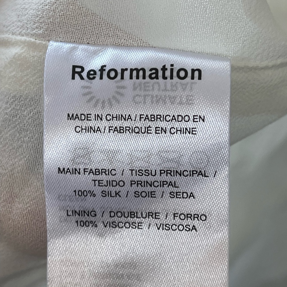 Reformation Barrow Silk Dress Strapless Gown Ivory Size 0 - Picture 6 of 6
